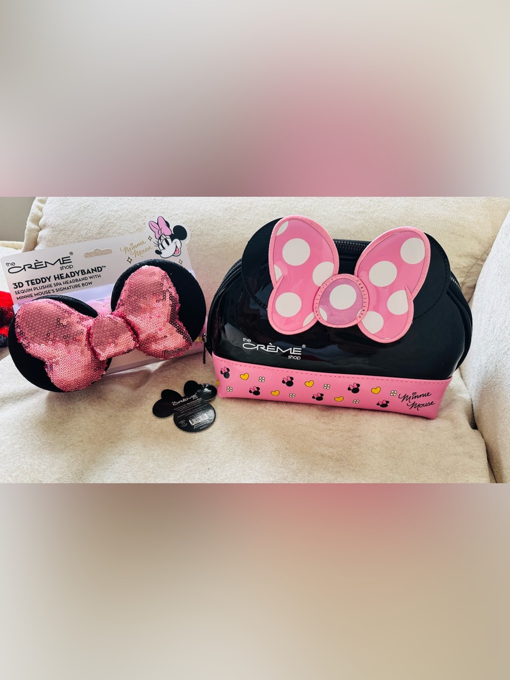 The Crème Shop x Disney 3D Teddy Headband™ + Minnie Mouse Cosmetic Bag 🎀
